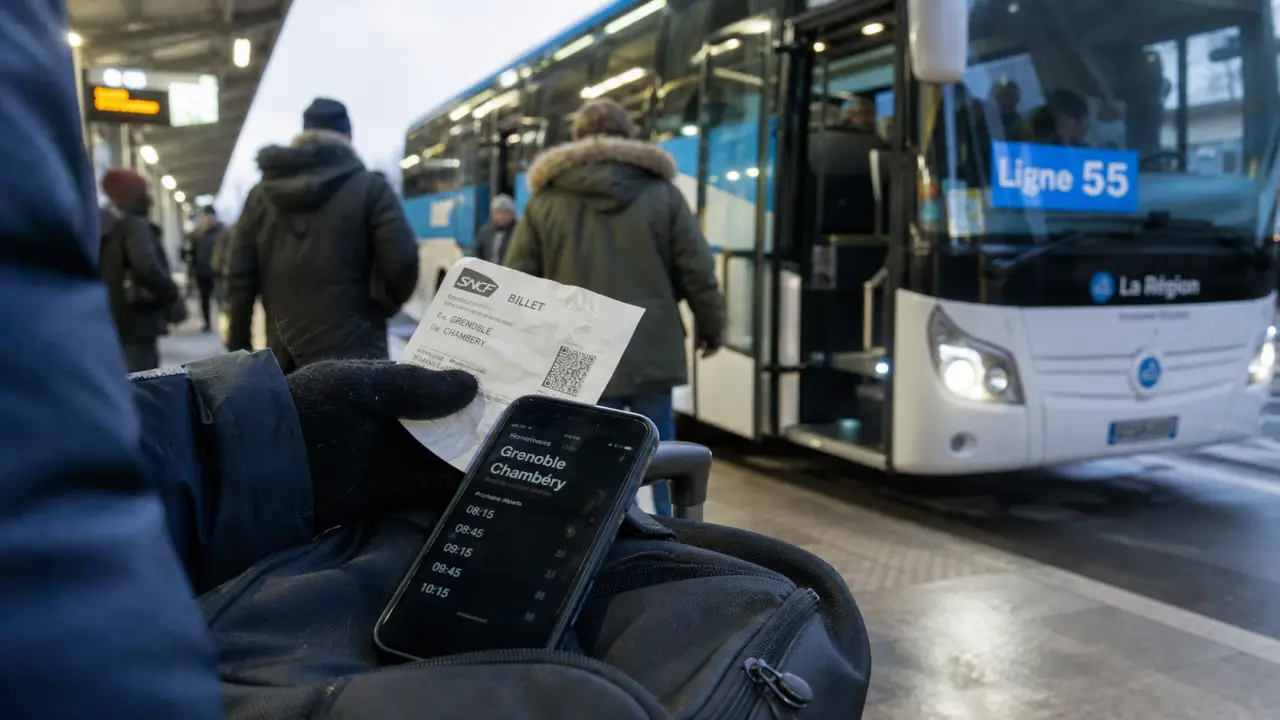 Bus Grenoble Briançon ligne 55 à la gare de Grenoble, billet et horaire