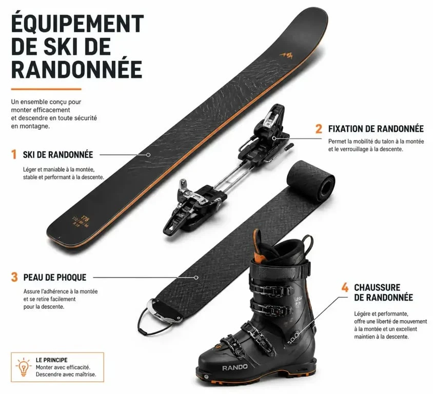 Équipement complet pour la location de ski de randonnée à Grenoble