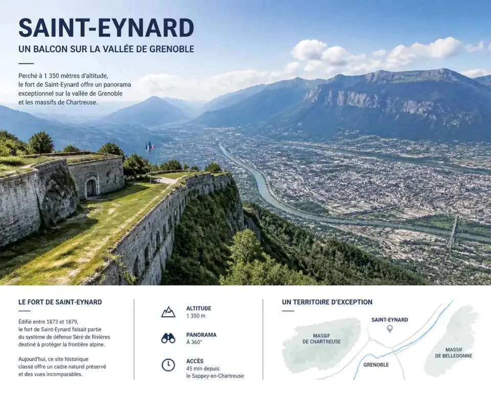Panorama spectaculaire sur Grenoble depuis le fort du Saint-Eynard lors d'une randonnée