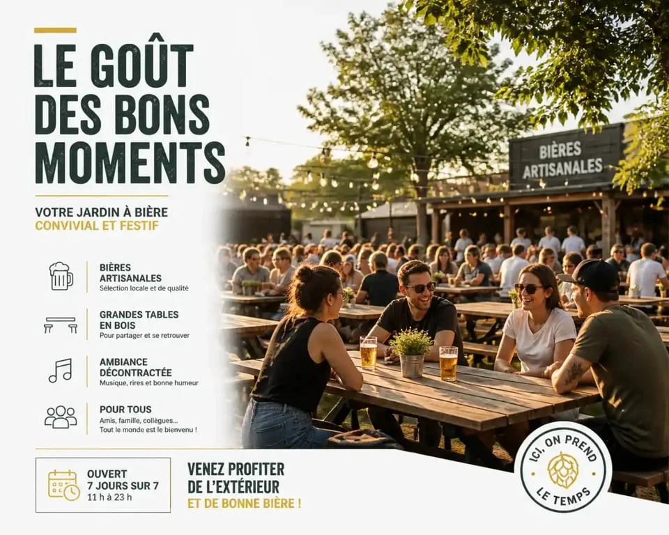 Ambiance conviviale au Jardin Biergarten à Grenoble