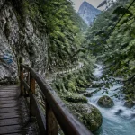 Gorges du Guiers Mort : passerelle au bord du torrent