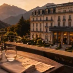 Grand Hôtel & Spa Uriage, spa thermal près de Grenoble, terrasse à golden hour