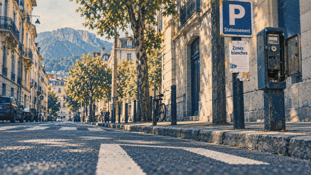 Grenoble stationnement gratuit : panneau stationnement et zones blanches, risque d’amende
