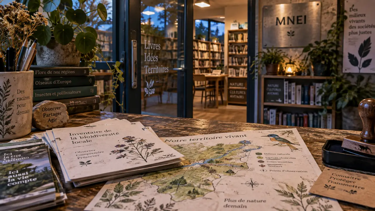 Maison de la nature et de l’environnement de l’isère (MNEI) à Grenoble, entrée médiathèque