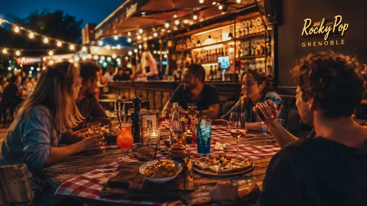 RockyPop bar restaurant grenoble : terrasse et cocktails